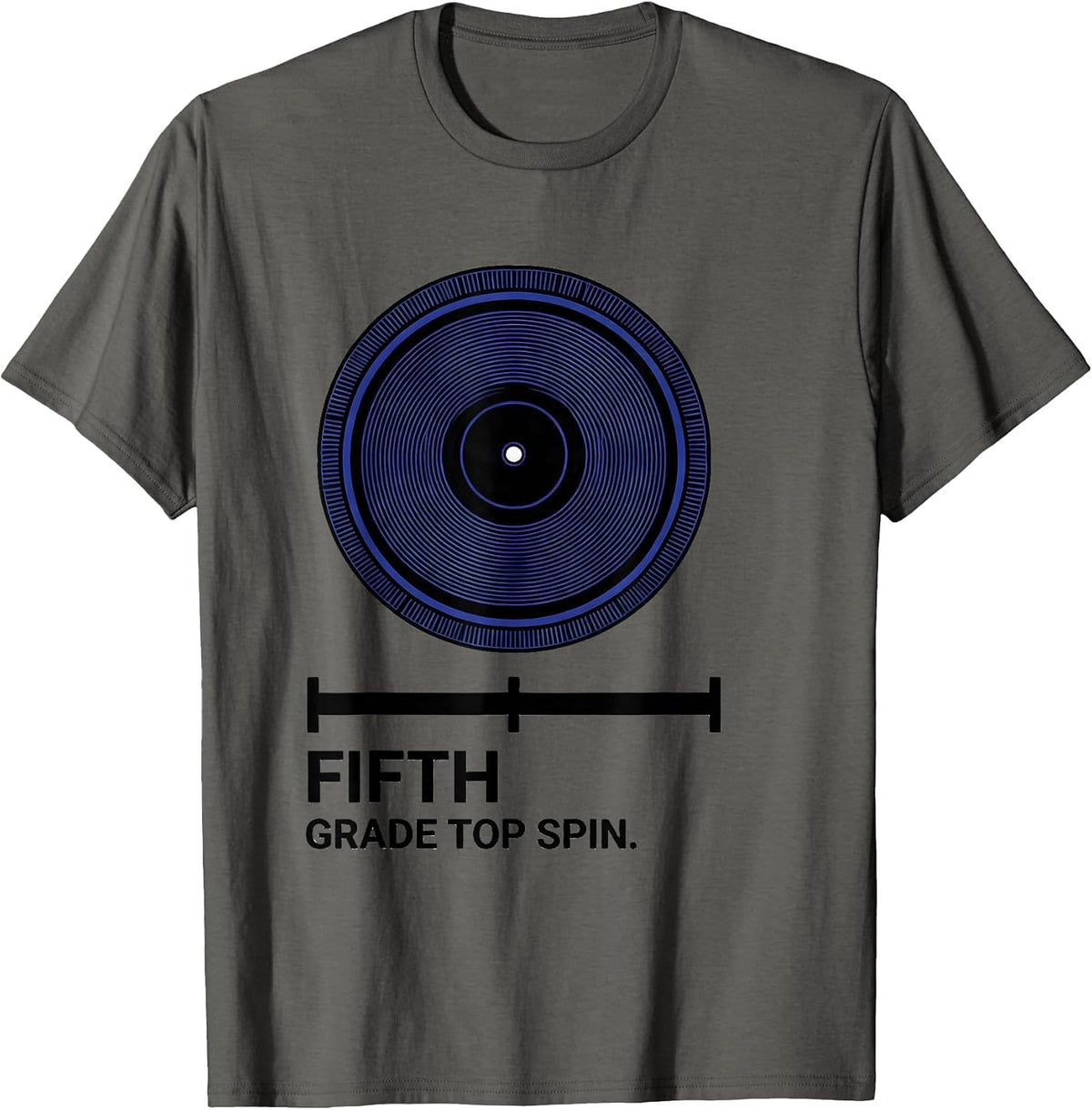 Men's Fifth Grade Top Spin Retro Teacher Student Back To School T-Shirt - Asphalt Grey