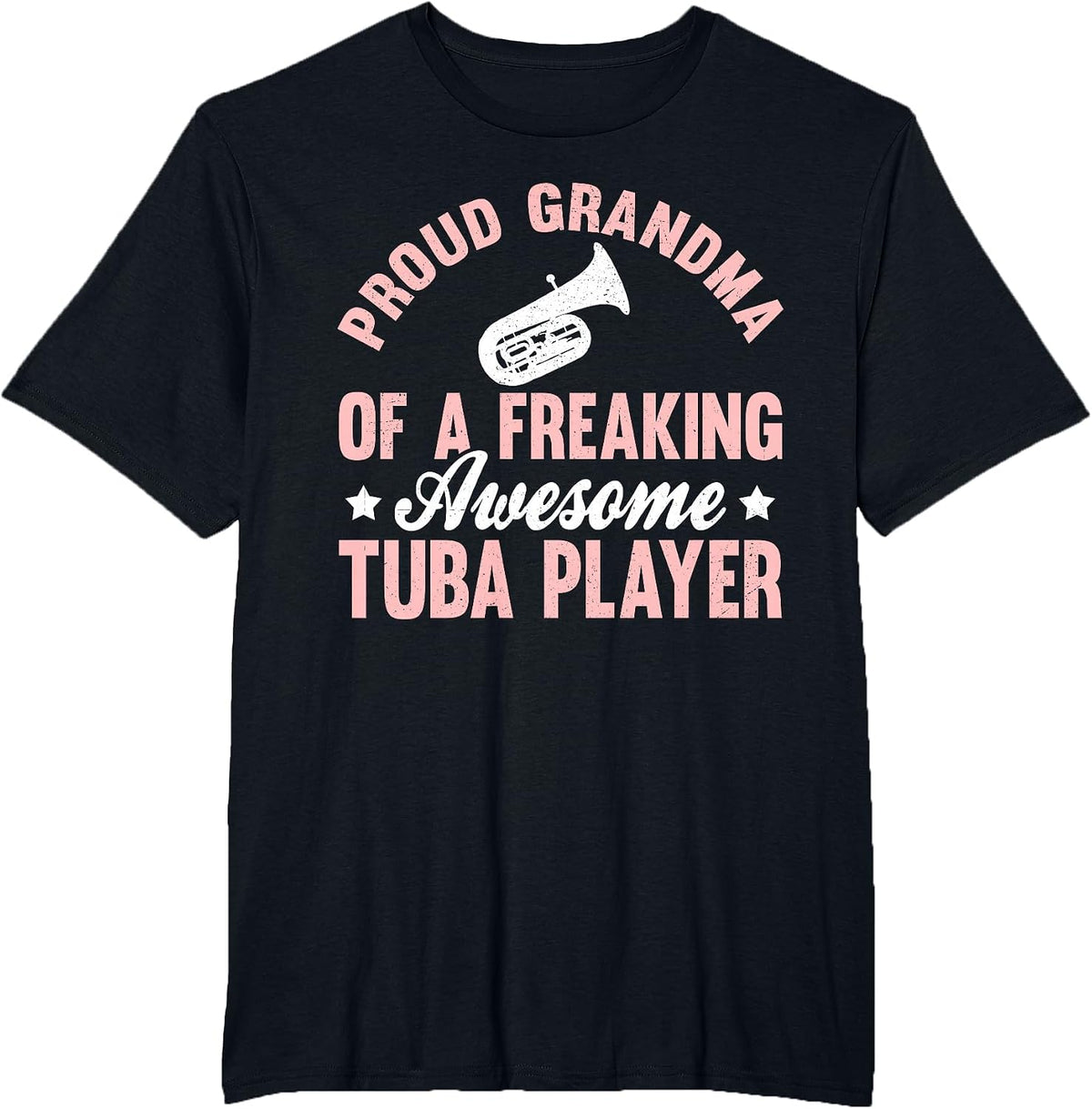 Tuba Player Marching Band Grandma T-Shirt - Black