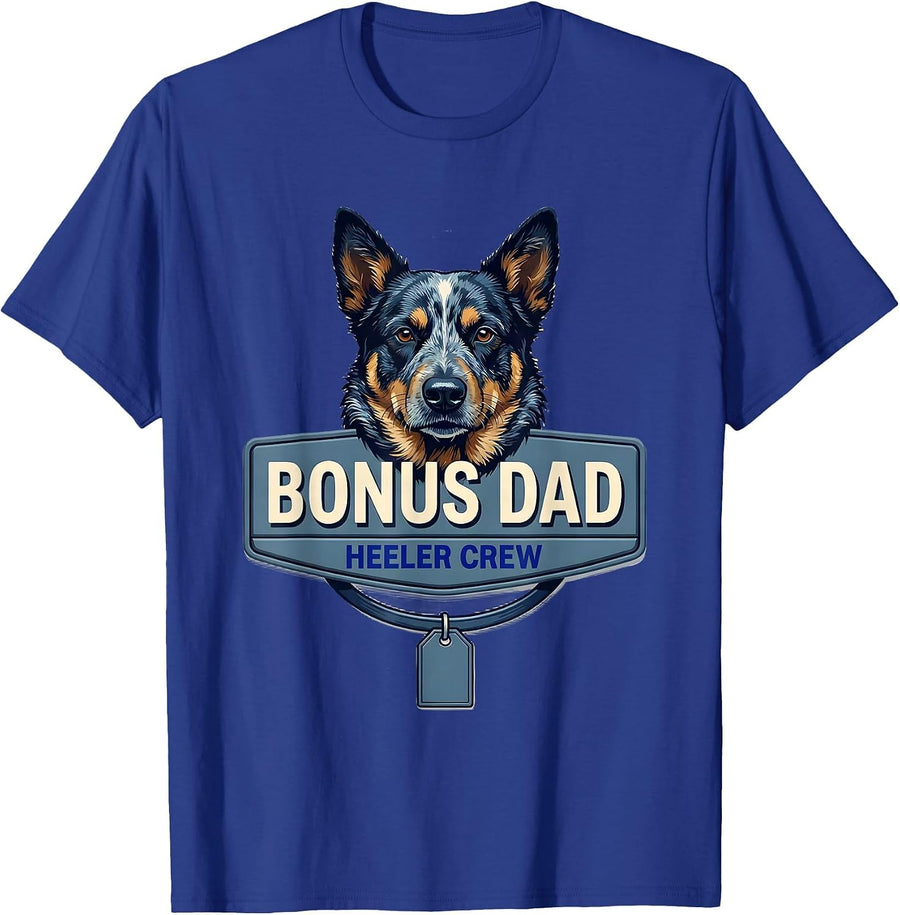 Bonus Dad Heeler Crew Playful Family Halloween Costume T-Shirt - Royal Blue