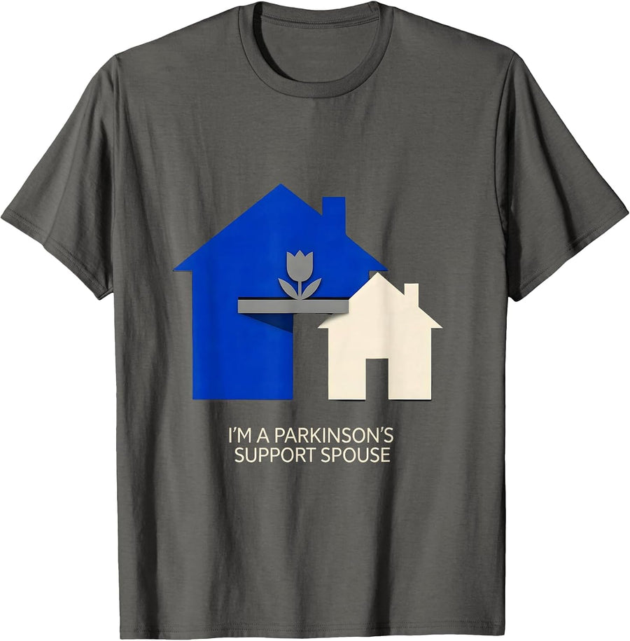 I'm a Parkinson's Support Spouse Geometric Awareness Support T-Shirt - Asphalt Grey
