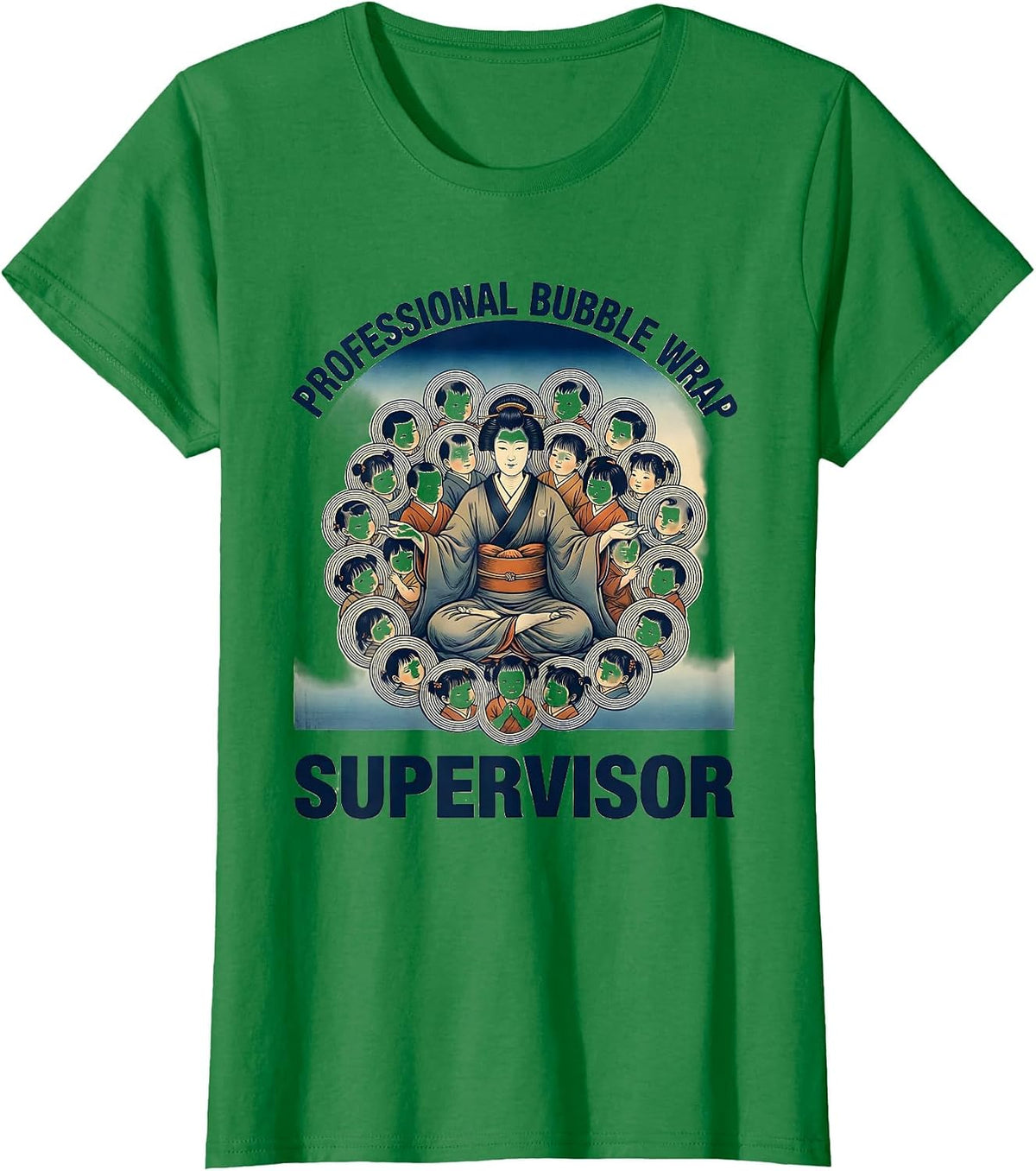 Professional Bubble Wrap Supervisor Daycare Teacher T-Shirt - Kelly Green