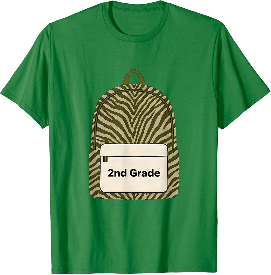 Men's 2nd Grade Camo Back To School Boys Teachers T-Shirt - Kelly Green