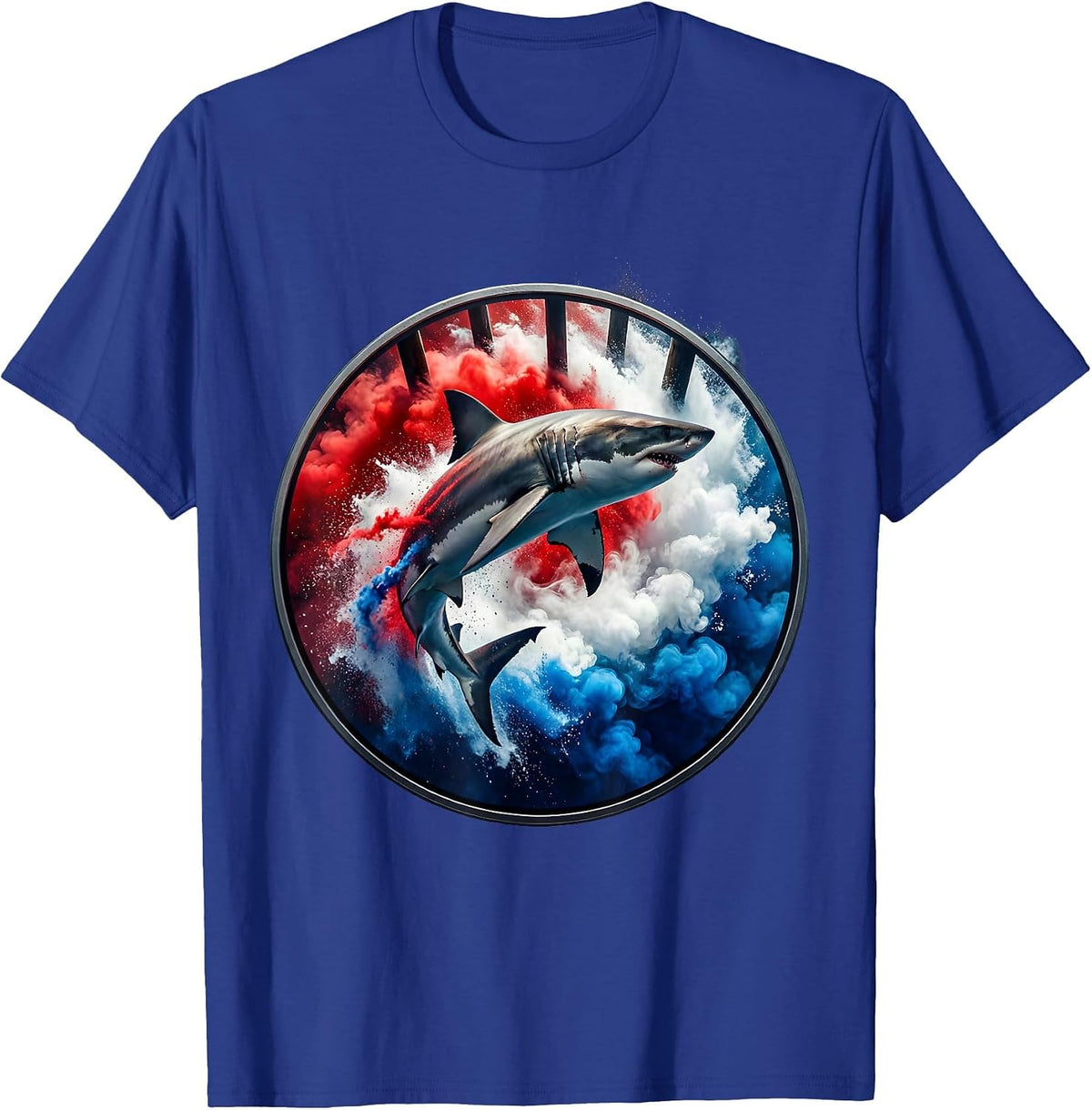Gulf of America Bull Shark Fishing Pier T-Shirt - Royal Blue