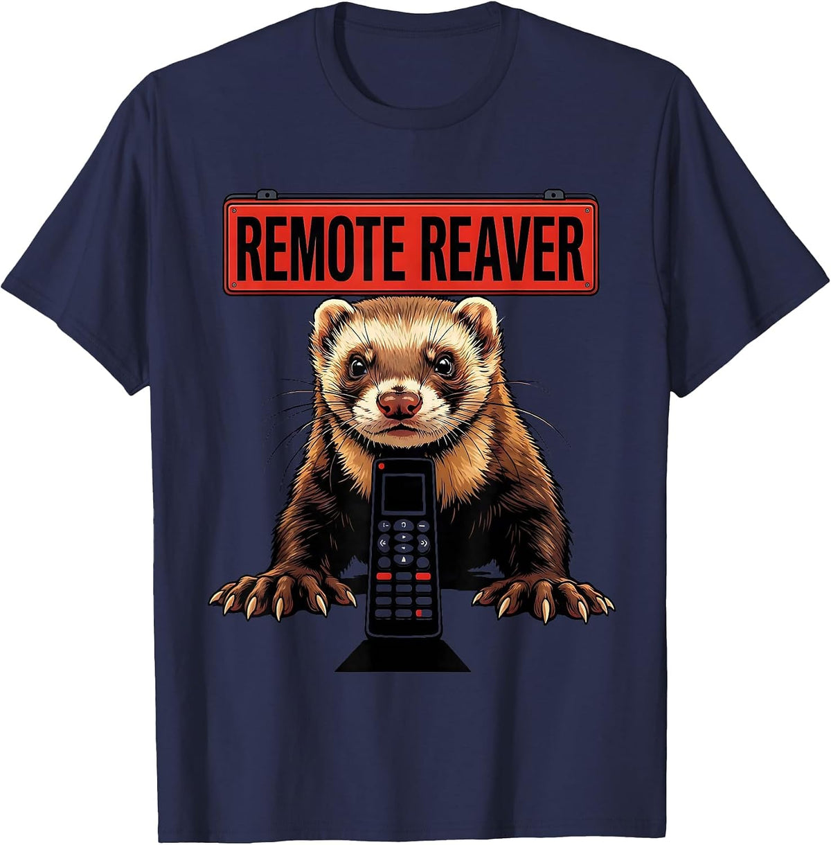 Men's Remote Reaver Funny Ferret Lover Gift T-Shirt - Navy Blue