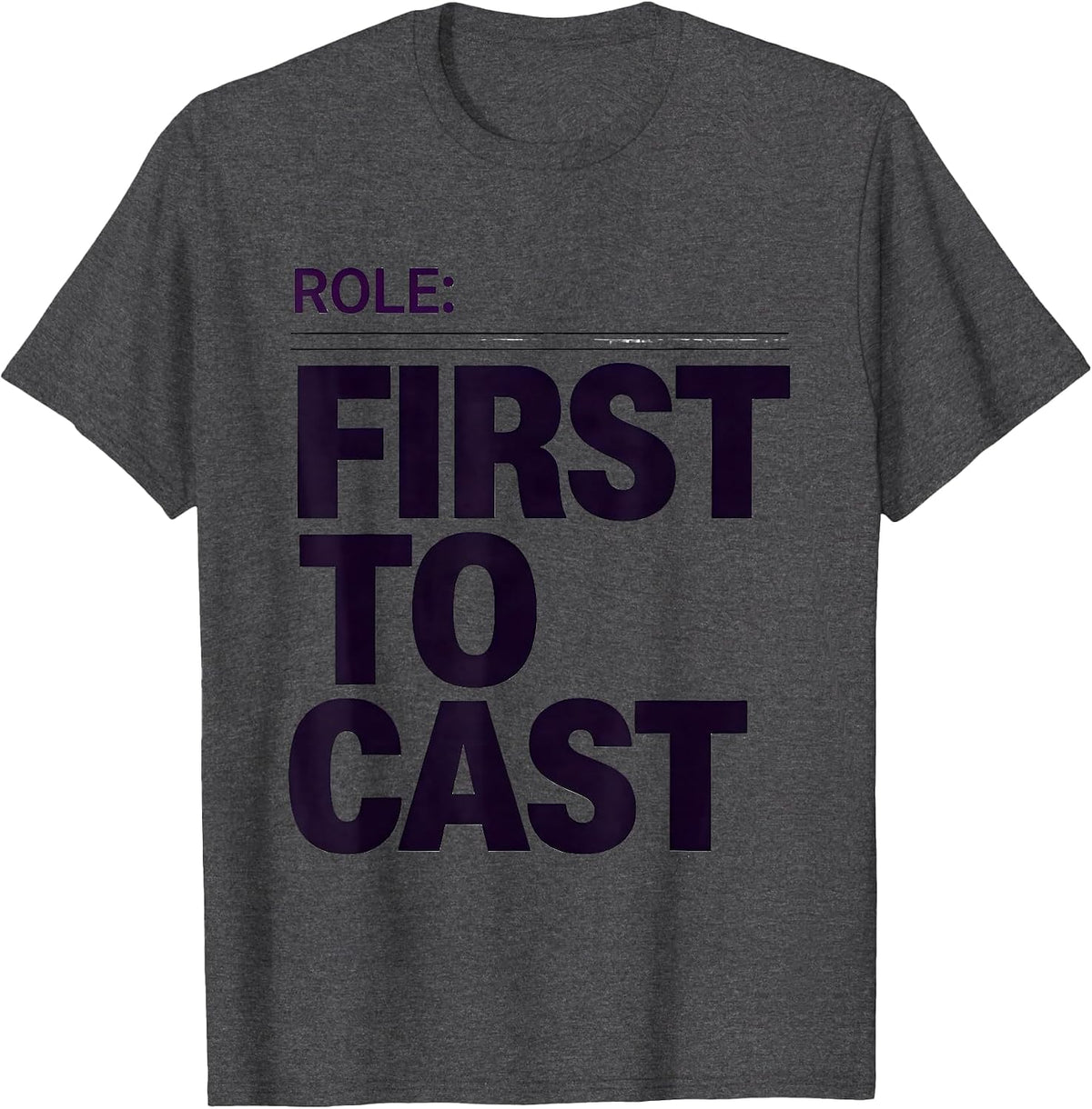 Men's Role: First To Cast Funny Wizard Gamer Humor T-Shirt - Dark Heather Grey