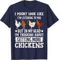 Funny Chicken Shirt for Women Men Farmer Chicken T-Shirt - Navy Blue
