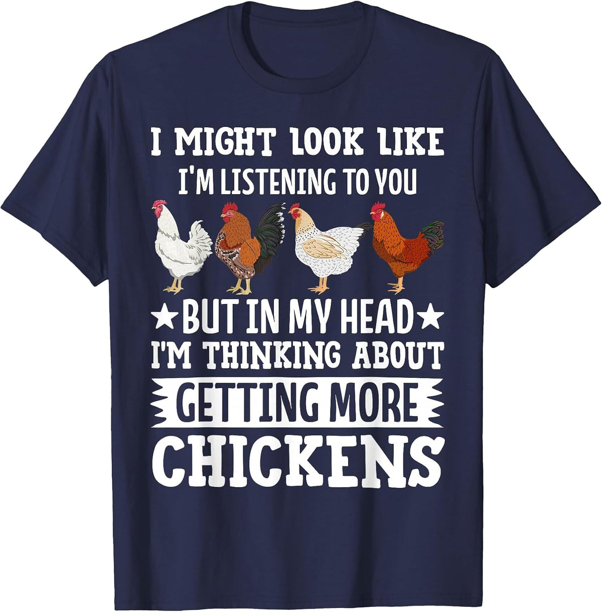 Funny Chicken Shirt for Women Men Farmer Chicken T-Shirt - Navy Blue