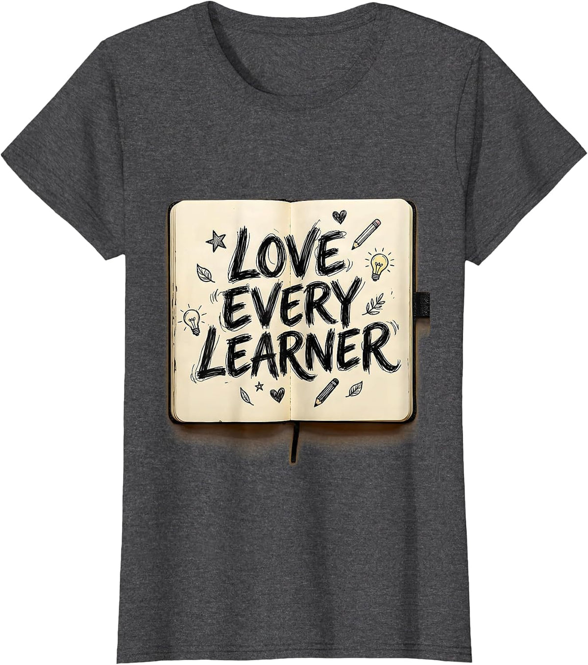 Women's Love Every Learner Special Education Design T-Shirt - Dark Heather Grey