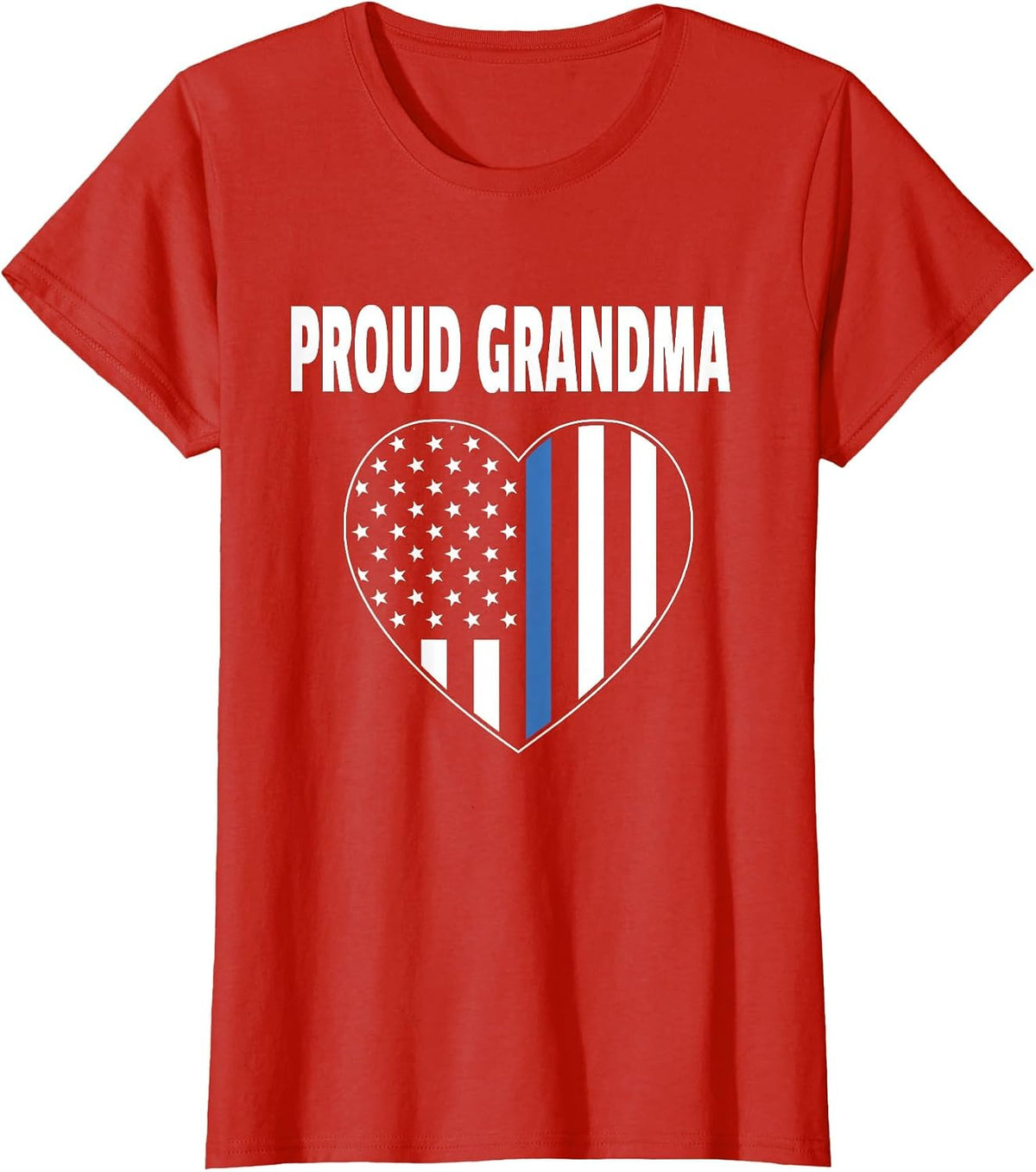 Proud Grandma of Police Officer - Law Enforcement Support T-Shirt - Red