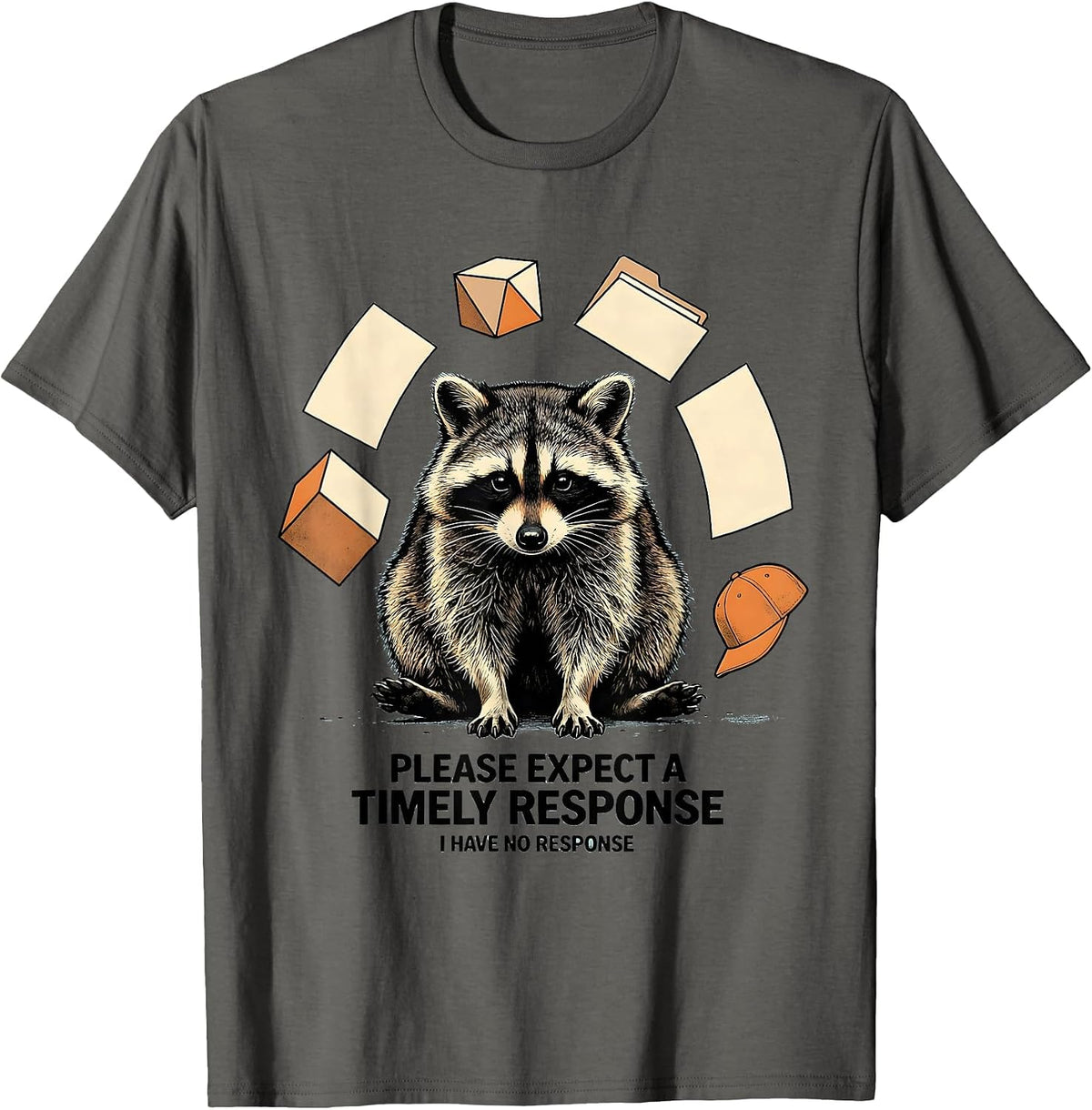 Men's Please Expect A Timely Response I Have No Response Funny T-Shirt - Asphalt Grey