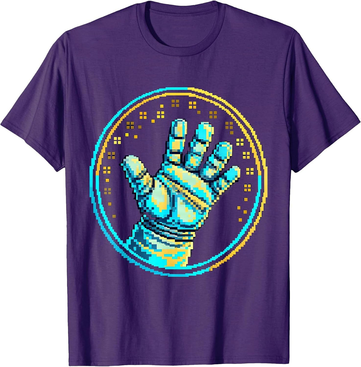 Spacesuit Glove Releasing Stars Cosmic Art T-Shirt - Purple