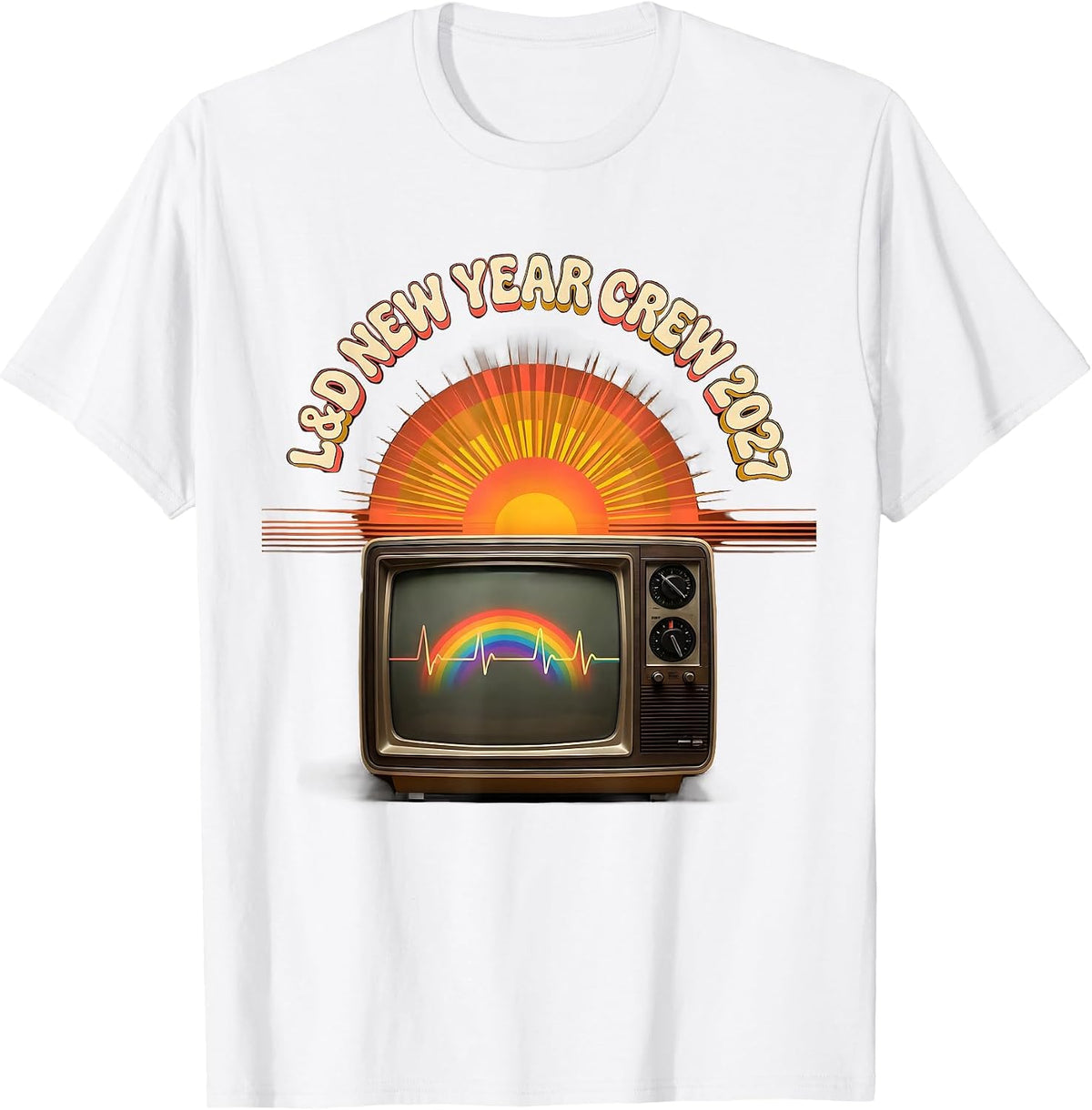 L&D New Year Crew 2027 Retro Nurse Crew New Years Eve Party T-Shirt - White