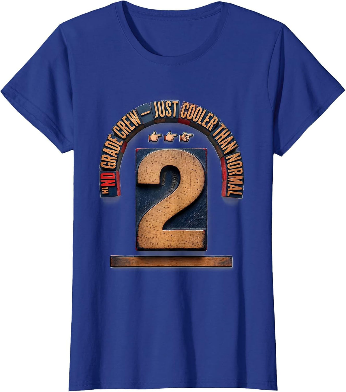 Women's 2nd Grade Crew Just Cooler Than Normal Teacher T-Shirt - Royal Blue