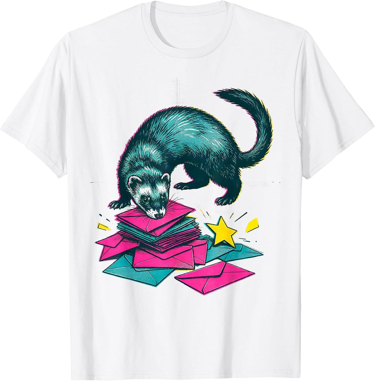 Men's Ferret Burrow Chaos Holiday Humor Gift T-Shirt - White