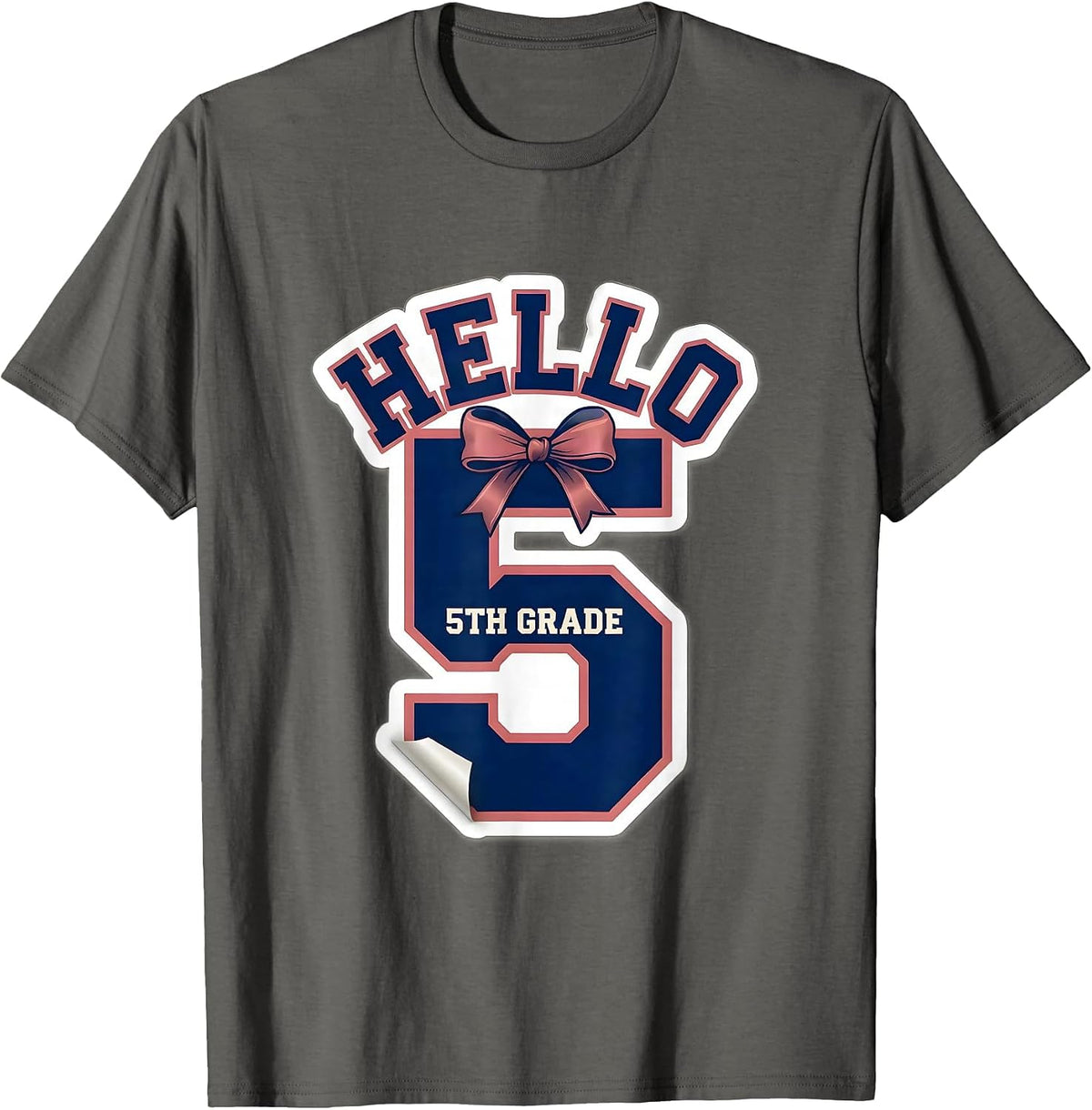 Men's Hello 5th Grade Cute Back To School Teacher Student First T-Shirt - Asphalt Grey