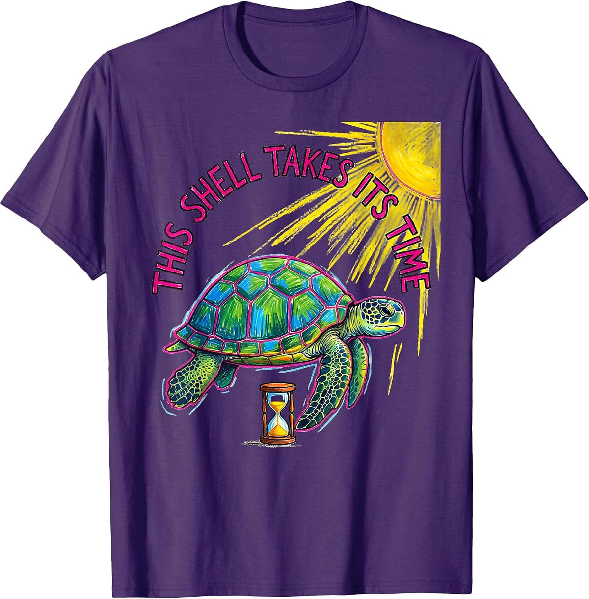 This Shell Takes Its Time Cute Sea Turtle Lover Animal T-Shirt - Purple