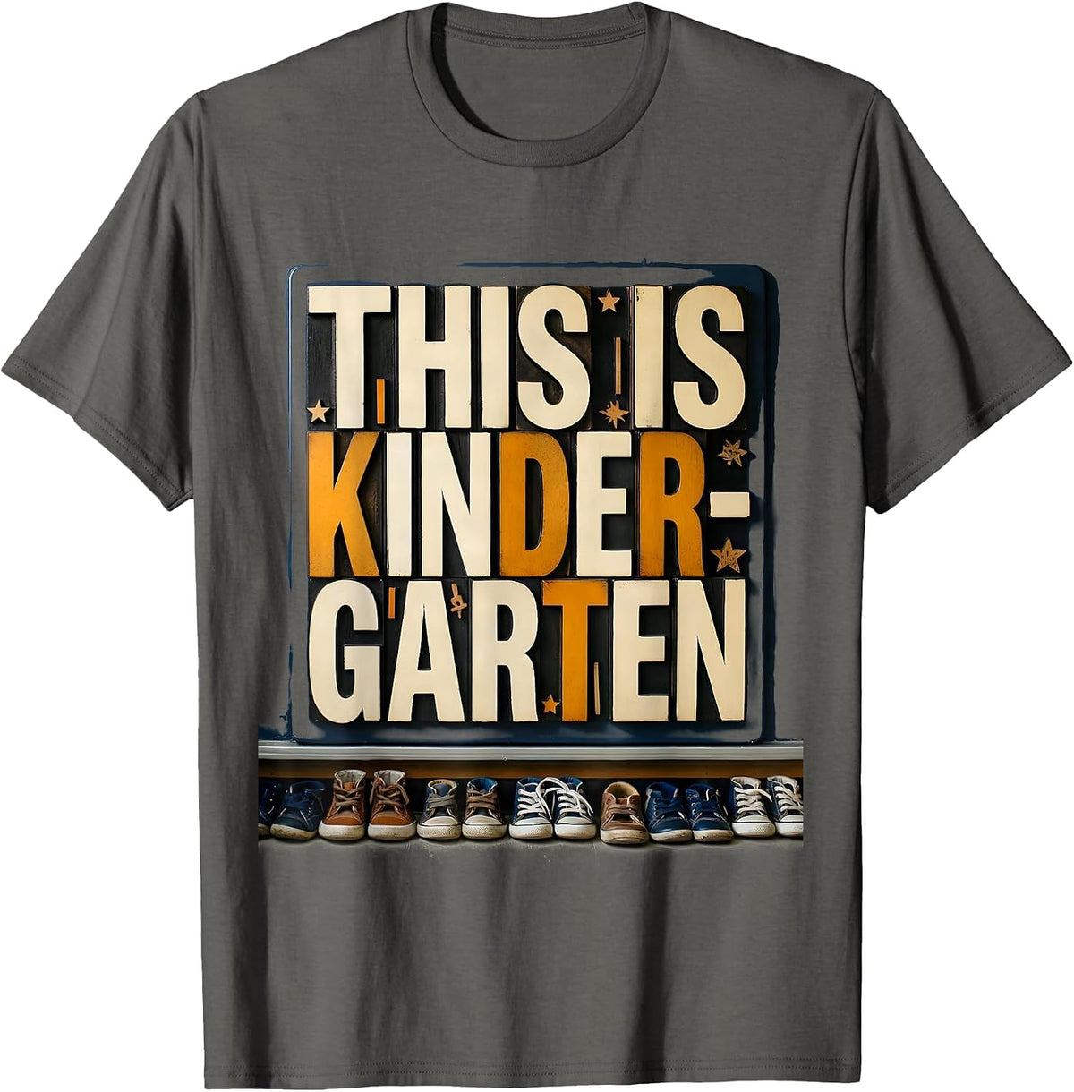 This Is Kindergarten Kindergarten Teacher Back to School T-Shirt - Asphalt Grey