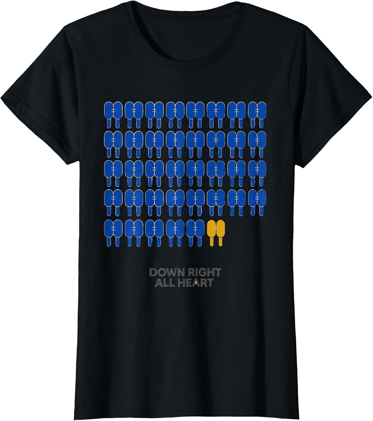 Down Right All Heart Midcentury Modern Down Syndrome T-Shirt - Black