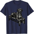 My Great Dane Spills Off The Daybed Funny Dog Mom Dog Dad T-Shirt - Navy Blue
