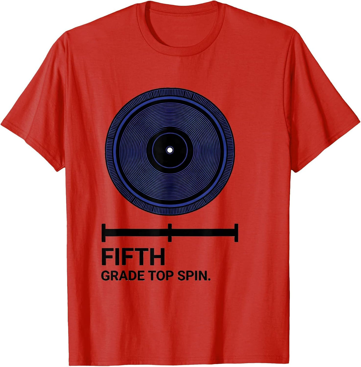 Men's Fifth Grade Top Spin Retro Teacher Student Back To School T-Shirt - Red