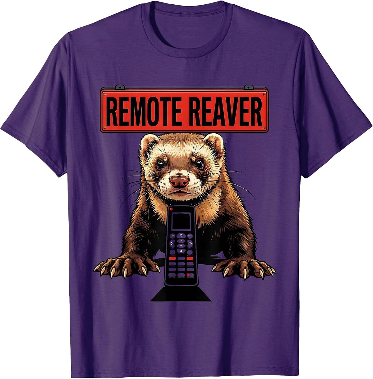 Men's Remote Reaver Funny Ferret Lover Gift T-Shirt - Purple