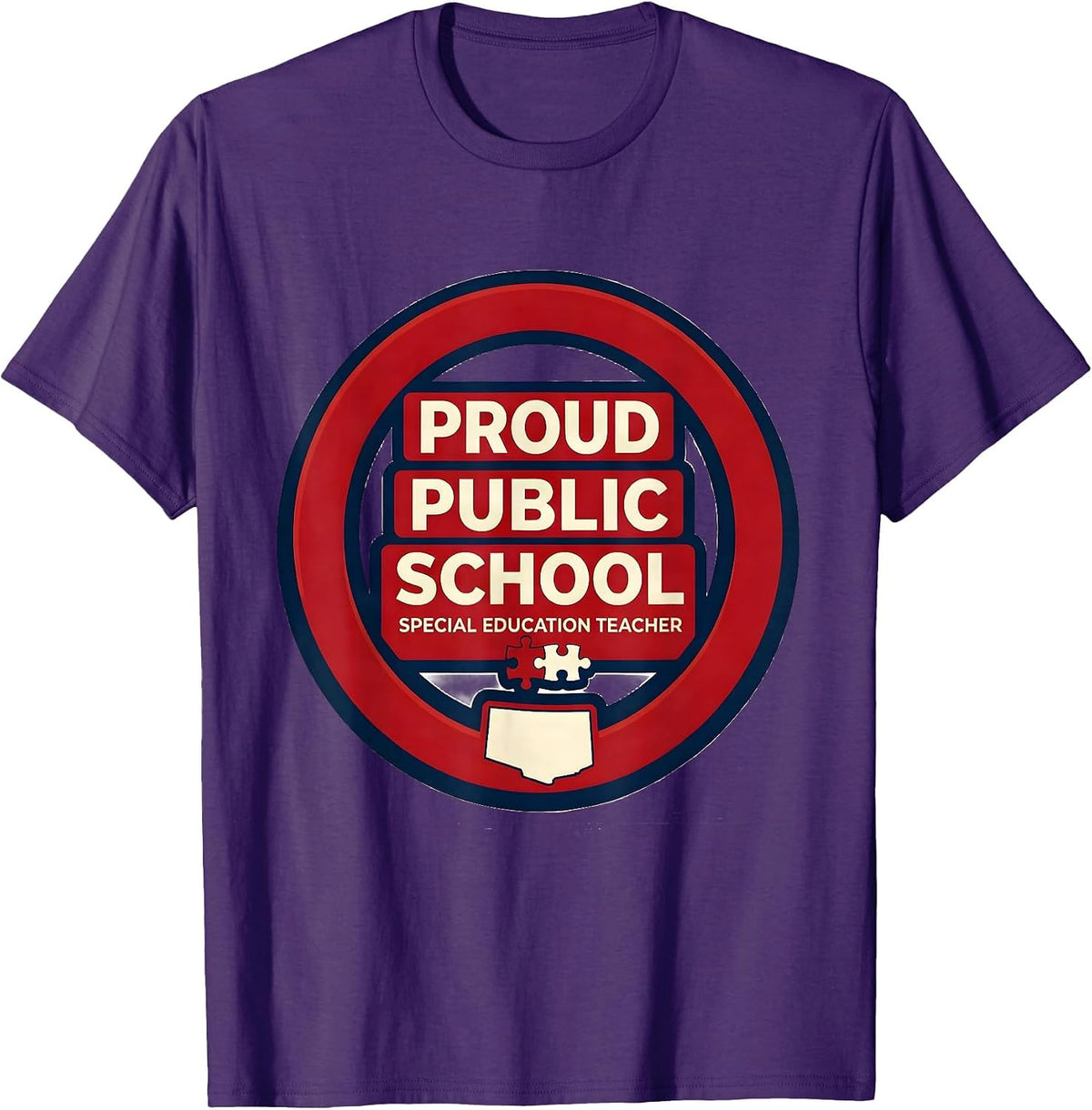 Men's Proud Public School Special Education Teacher Educator T-Shirt - Purple