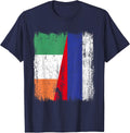 Ireland Russia Half Flag Irish Russian Jersey T-Shirt - Navy Blue