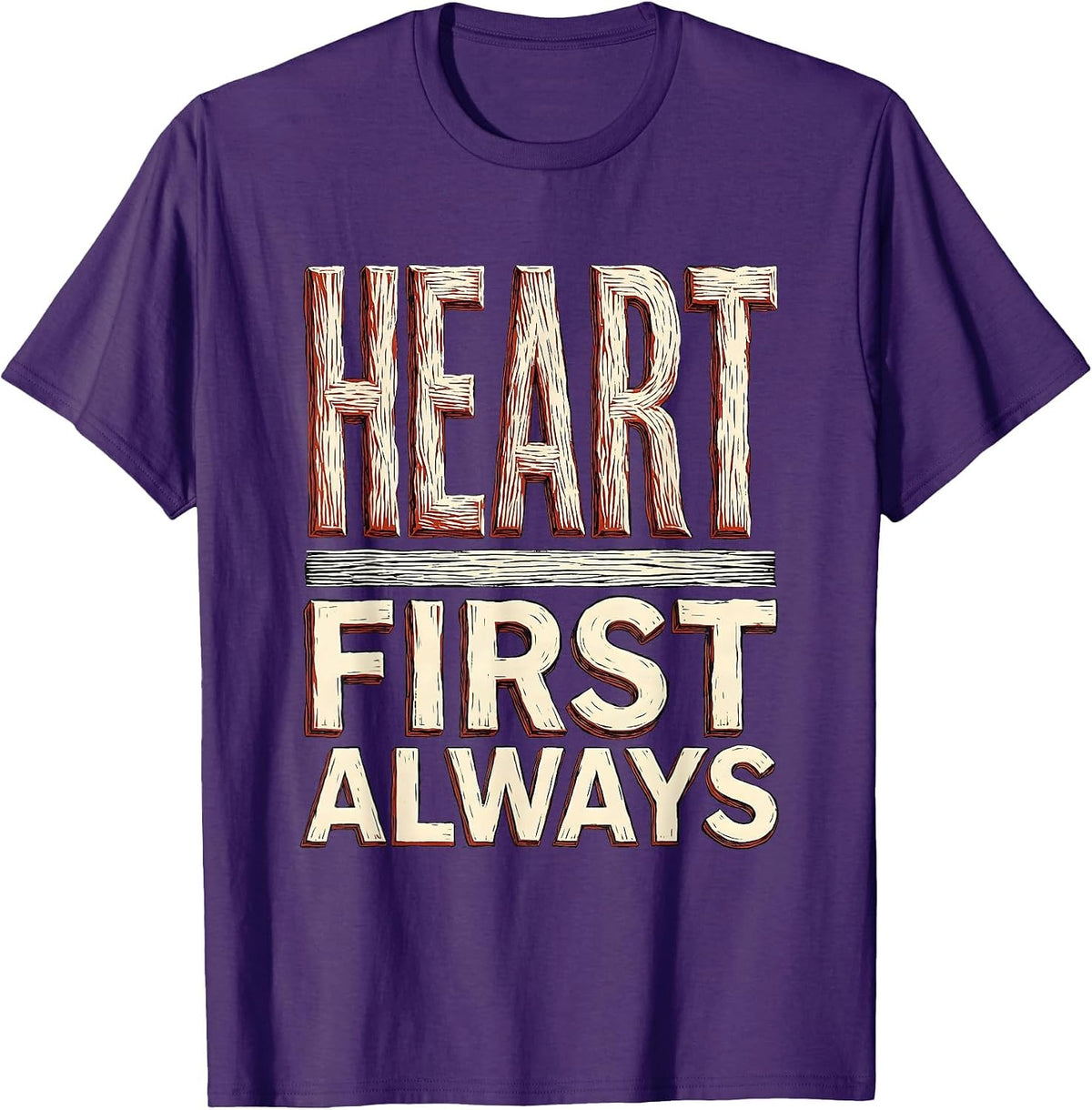 Heart First Always Social Worker Design T-Shirt - Purple