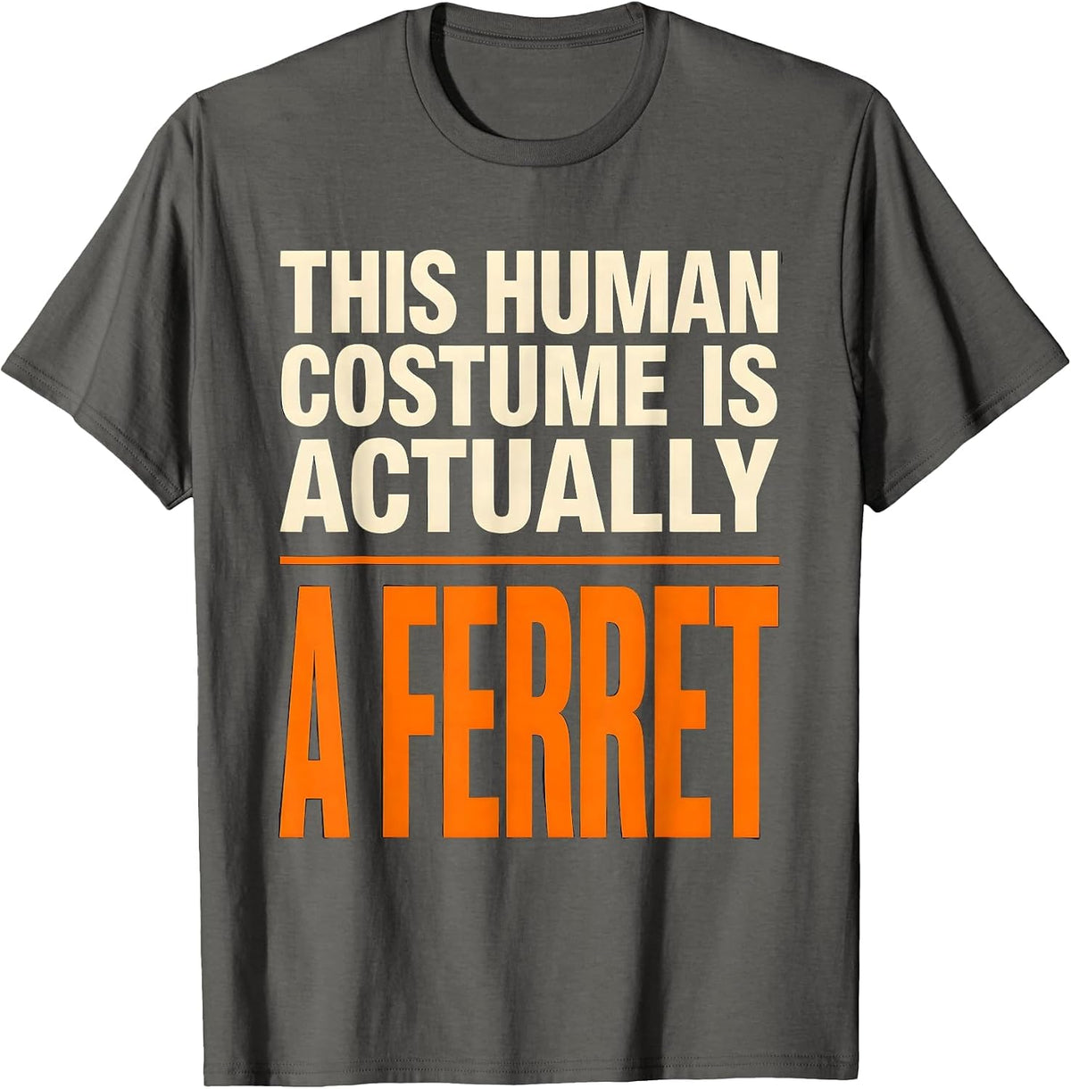 Men's This Human Costume Is Actually A Ferret Funny Animal Lover T-Shirt - Asphalt Grey