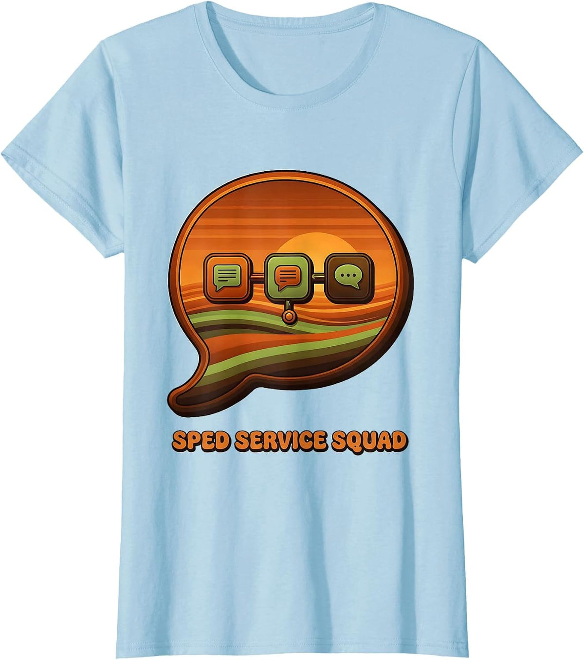 Women's SPED Service Squad Retro Special Education Teacher Squad T-Shirt - Baby Blue