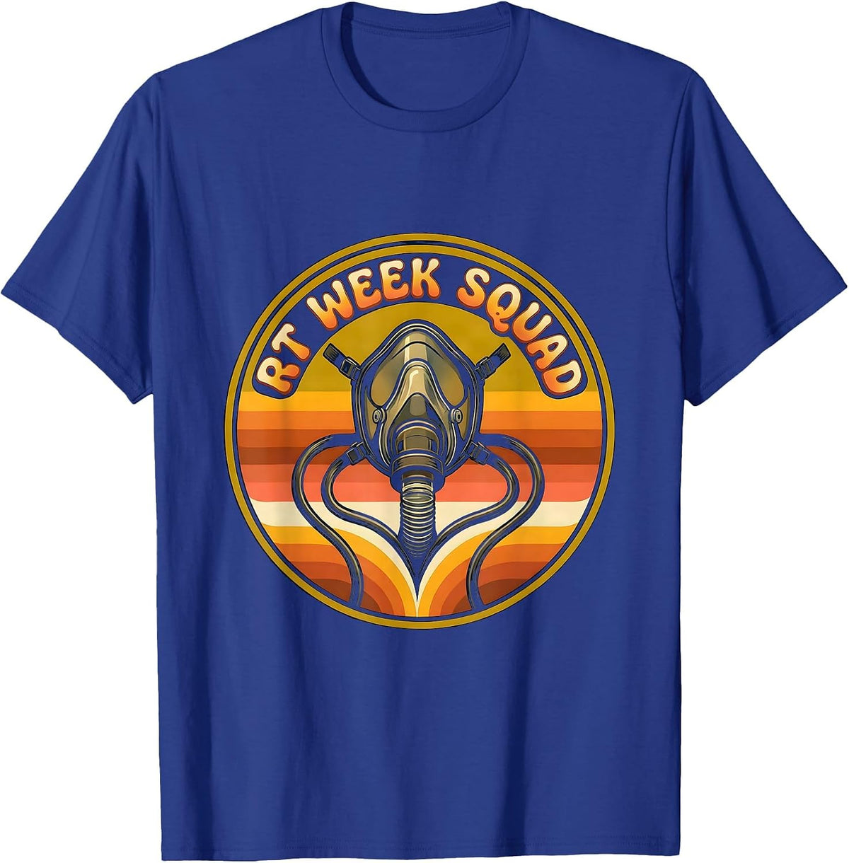RT Week Squad Retro 70s Respiratory Therapist Care Week T-Shirt - Royal Blue