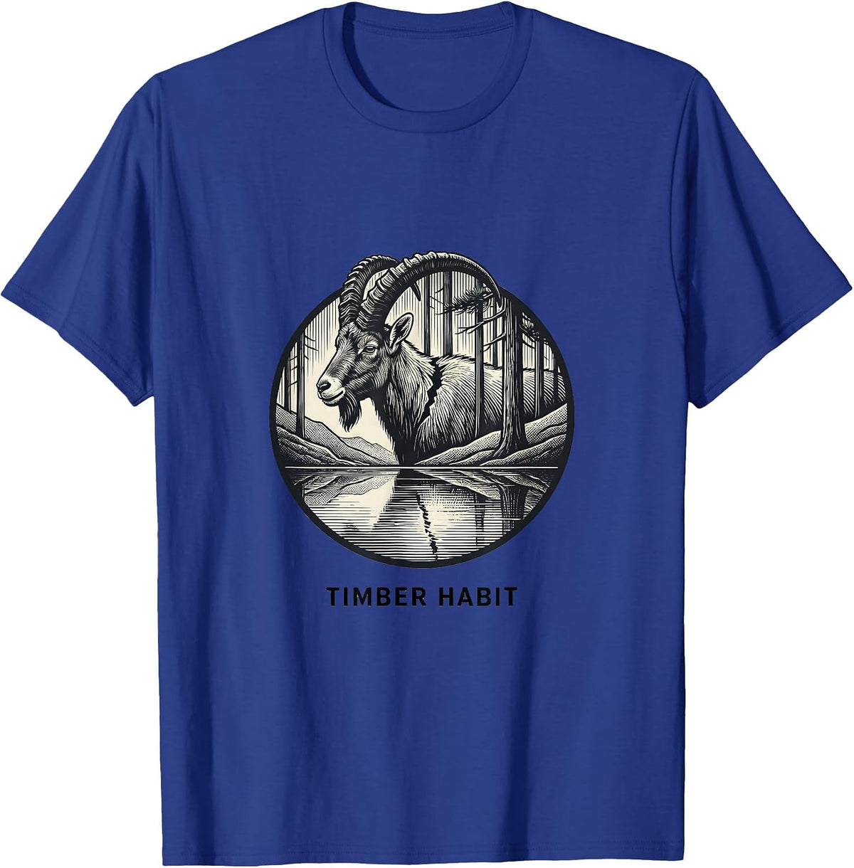 Men's Timber Habit Vintage Forest Wildlife Nature Outdoor T-Shirt - Royal Blue