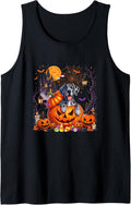 Great Dane Inside Horror Carved Pumpkins Halloween Owner Tank Top - As Pictured