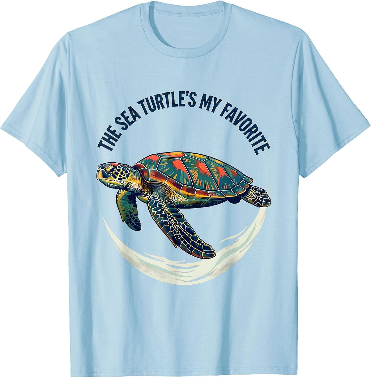 Men's The Sea Turtle's My Favorite Screenprint Sea Turtle Lover T-Shirt - Baby Blue