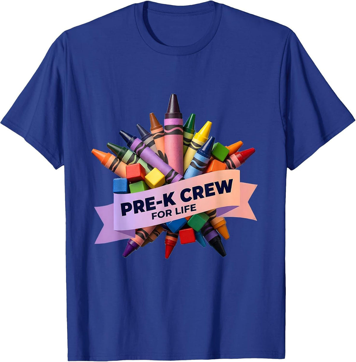 Pre-K Crew For Life Early Childhood Design T-Shirt - Royal Blue