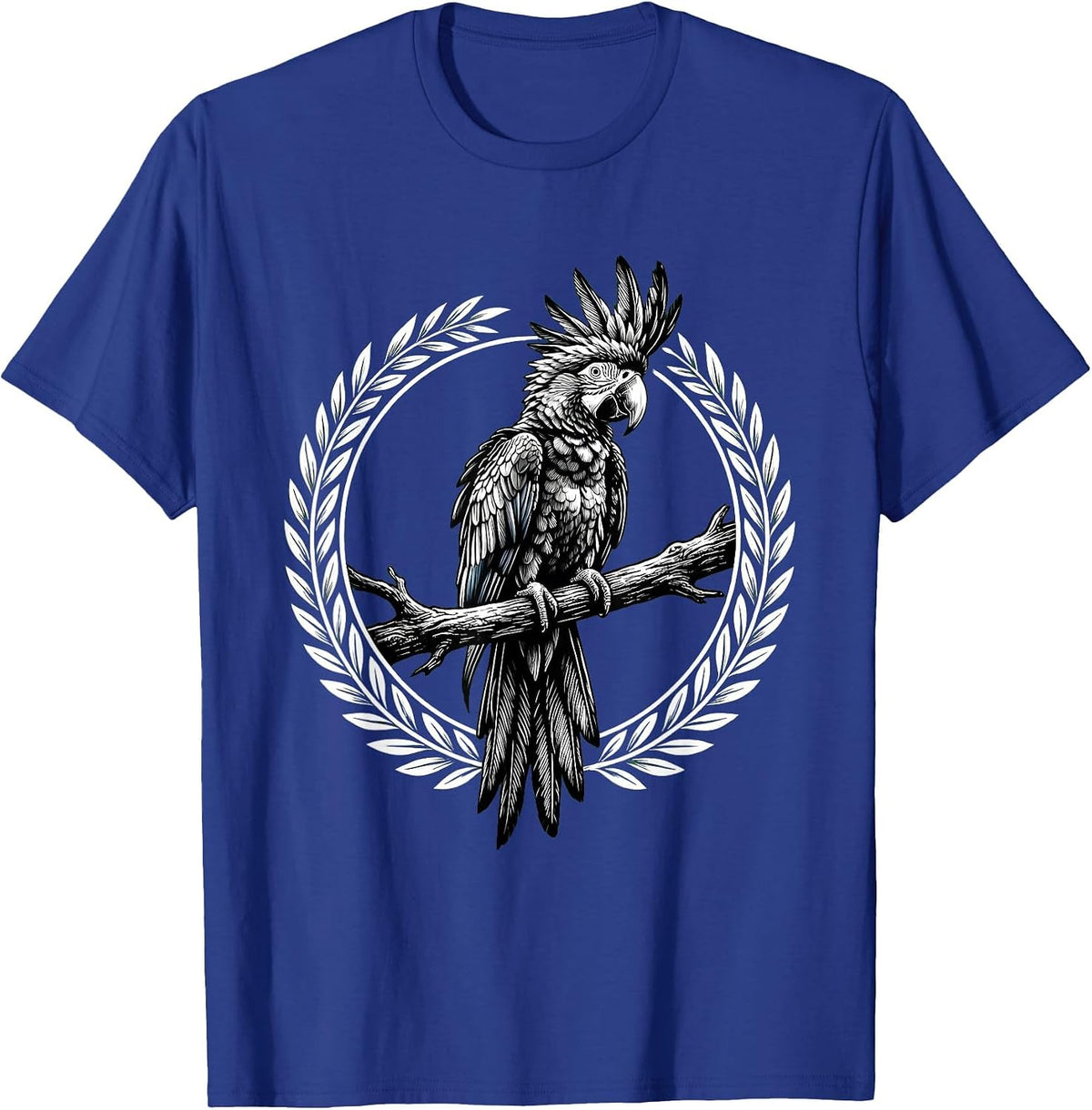 Dominican Hispaniolan Parrot Perched on Branch T-Shirt - Royal Blue