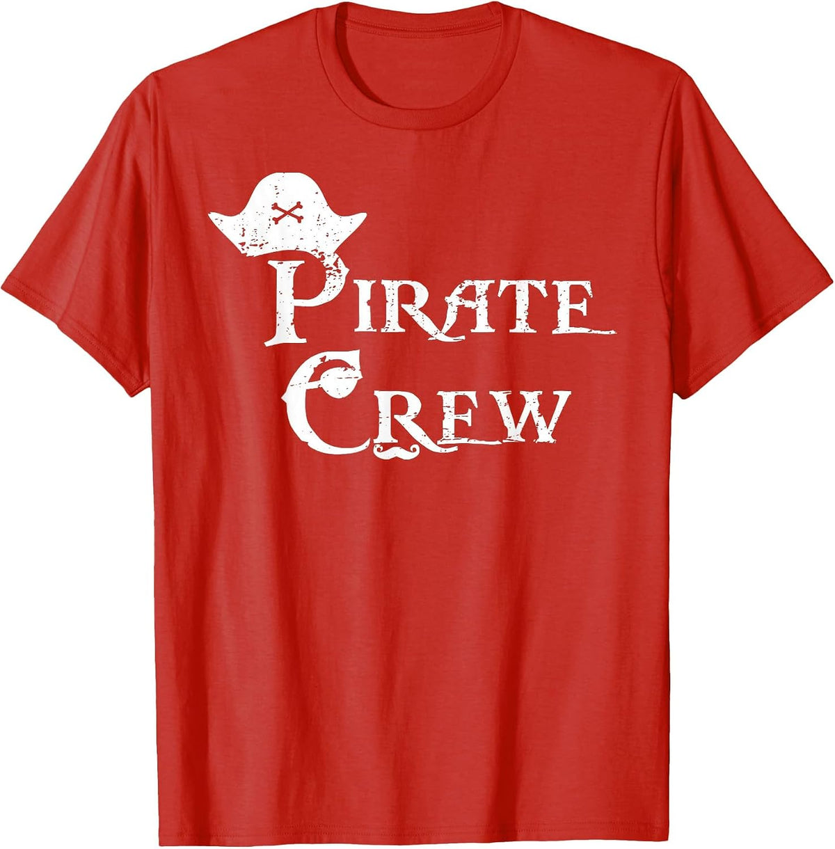 Pirate Crew Funny Halloween Costume Party Men Boys T-Shirt - Red