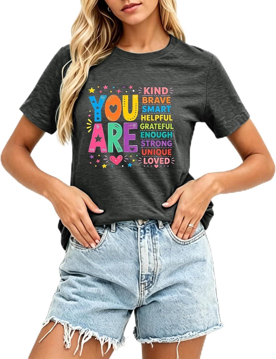 Teacher Shirts for Women Inspirational Educator Graphic Tshirt Gift - Darkgrey3