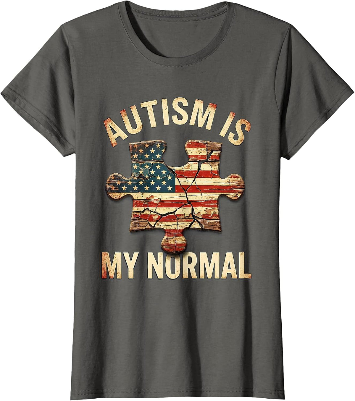 Women's Autism Is My Normal Awareness Design T-Shirt - Asphalt Grey