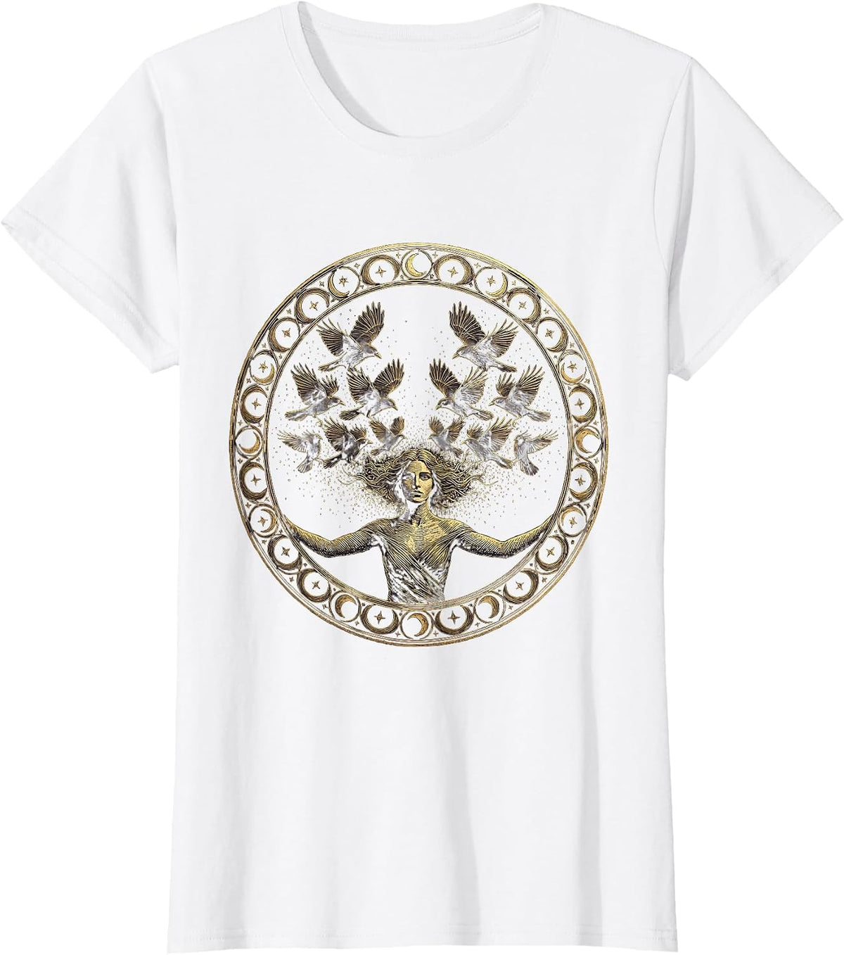 Autism Awareness Silhouette Murmuration of Birds T-Shirt - White