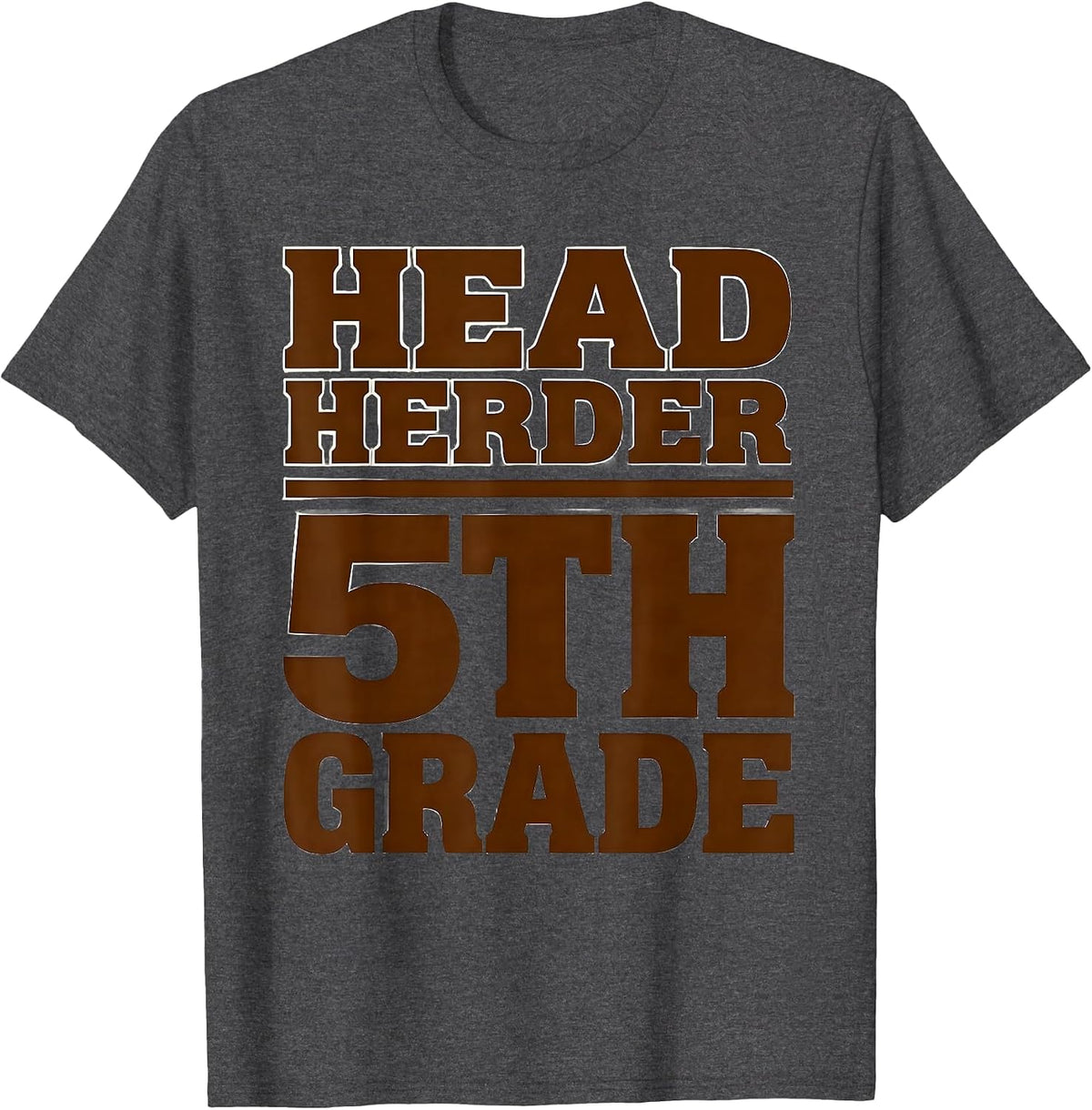 Head Herder 5th Grade Western Cowboy Teacher Back To School T-Shirt - Dark Heather Grey