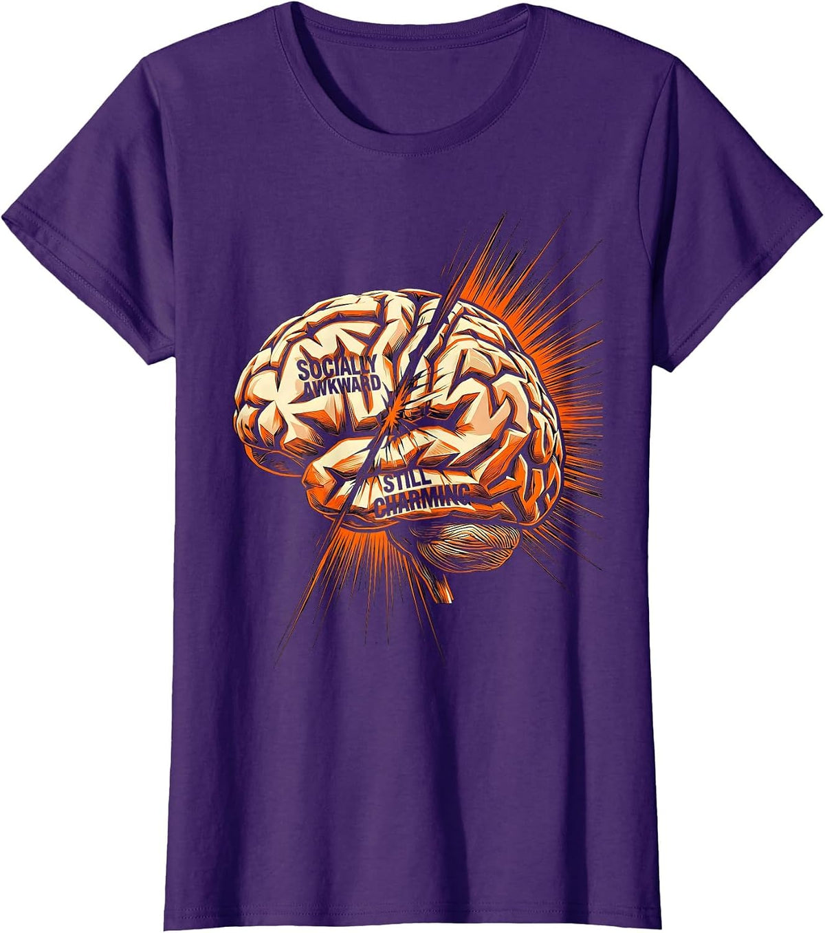 Women's Rizz Em With The Tism Socially Awkward Design T-Shirt - Purple
