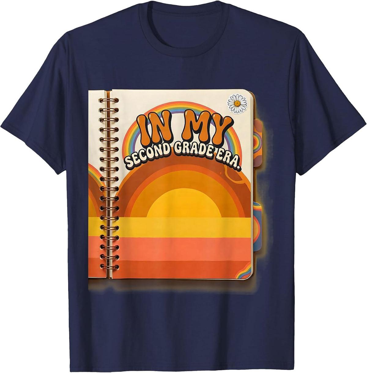 Men's In My Second Grade Era Retro 2nd Grade Back To School T-Shirt - Navy Blue