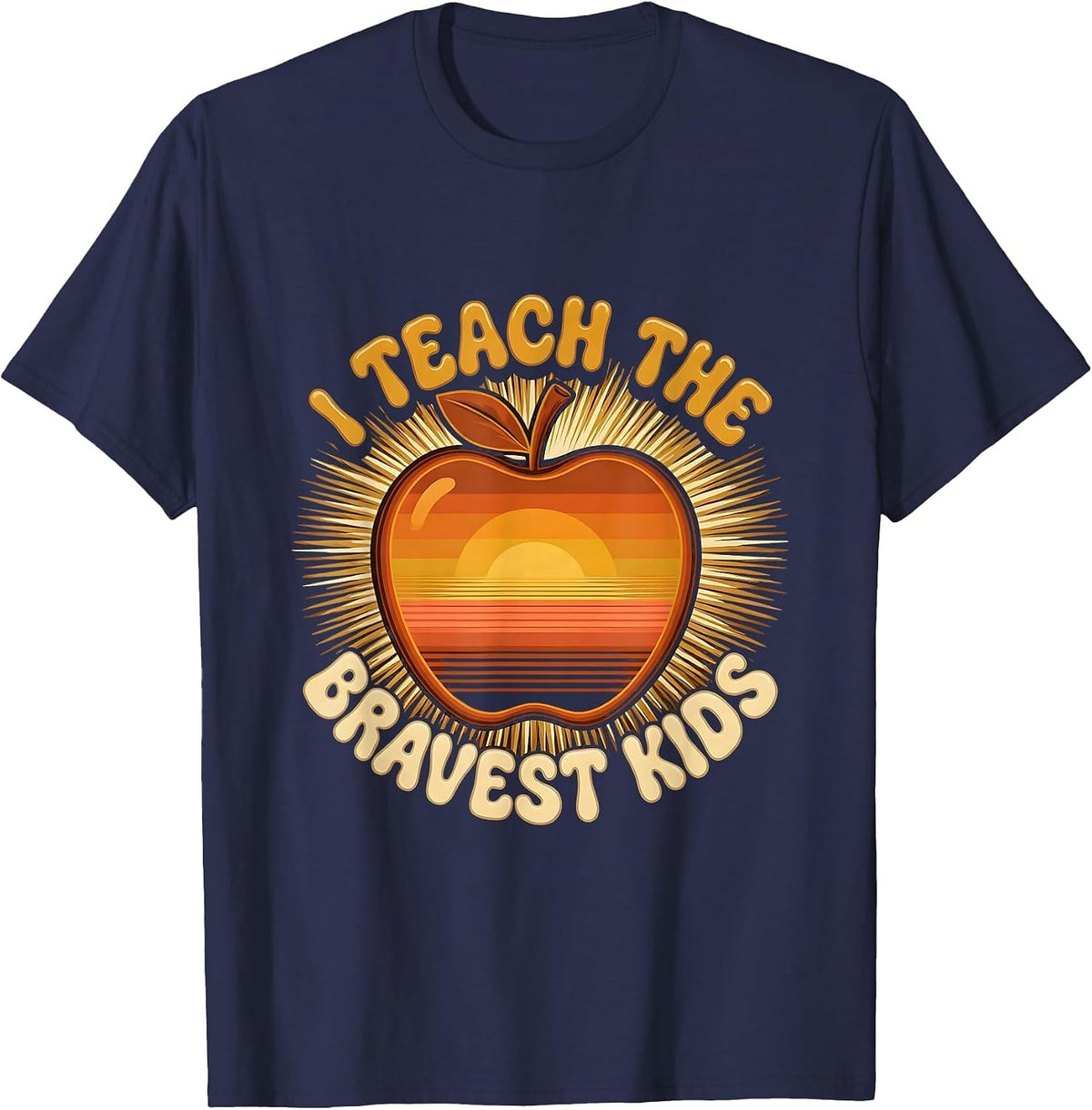 I Teach The Bravest Kids Special Education Design T-Shirt - Navy Blue