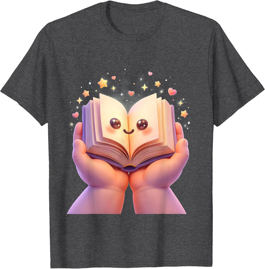 Men's Sped Teacher Glowing Book Illustration Gift T-Shirt - Dark Heather Grey