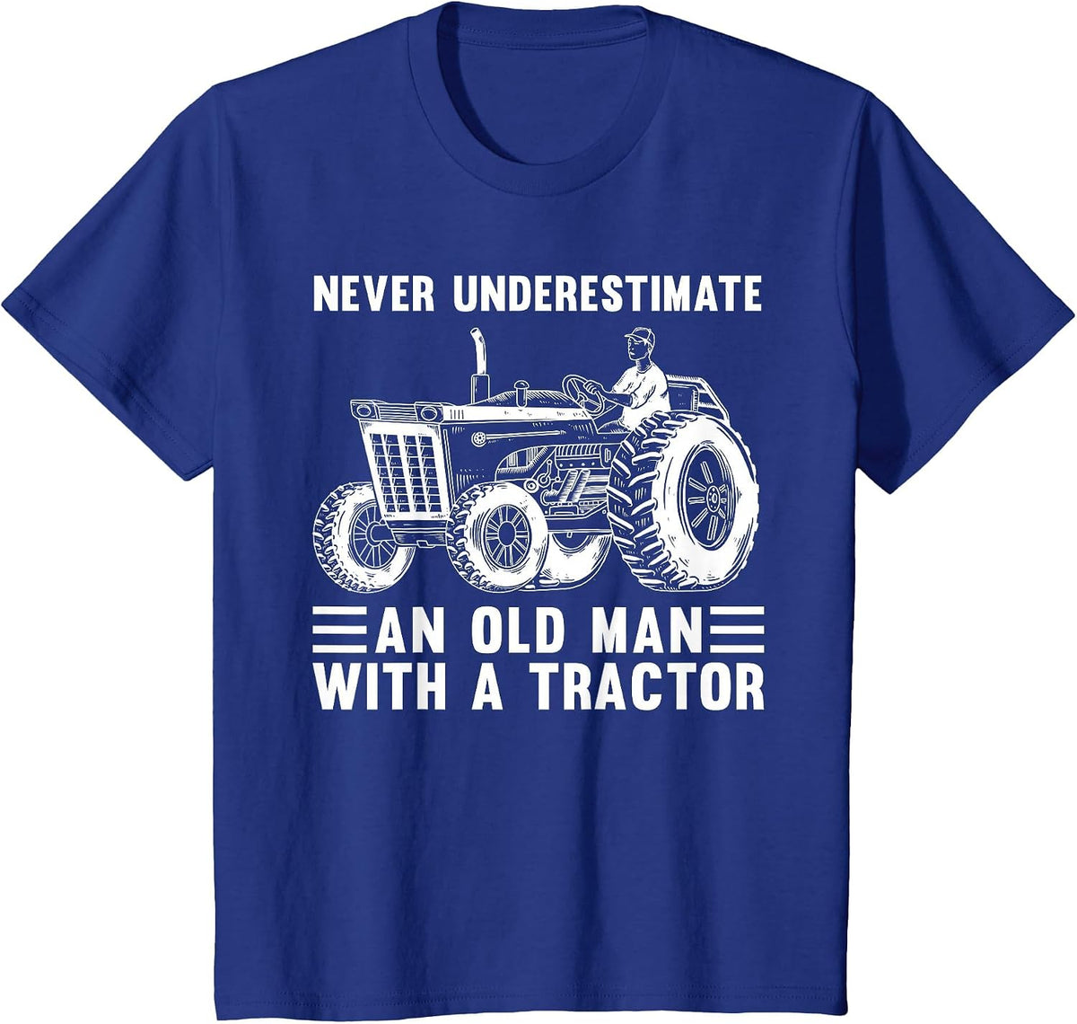 Cool Tractor Design for Grandpa Men Tractor Driver Farming T-Shirt - Royal Blue