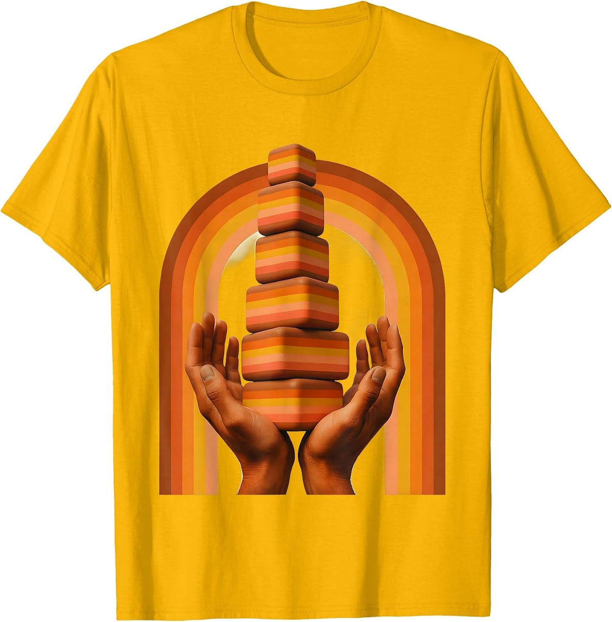 Men's Special Education Teacher Building Blocks Gift T-Shirt - Golden Yellow