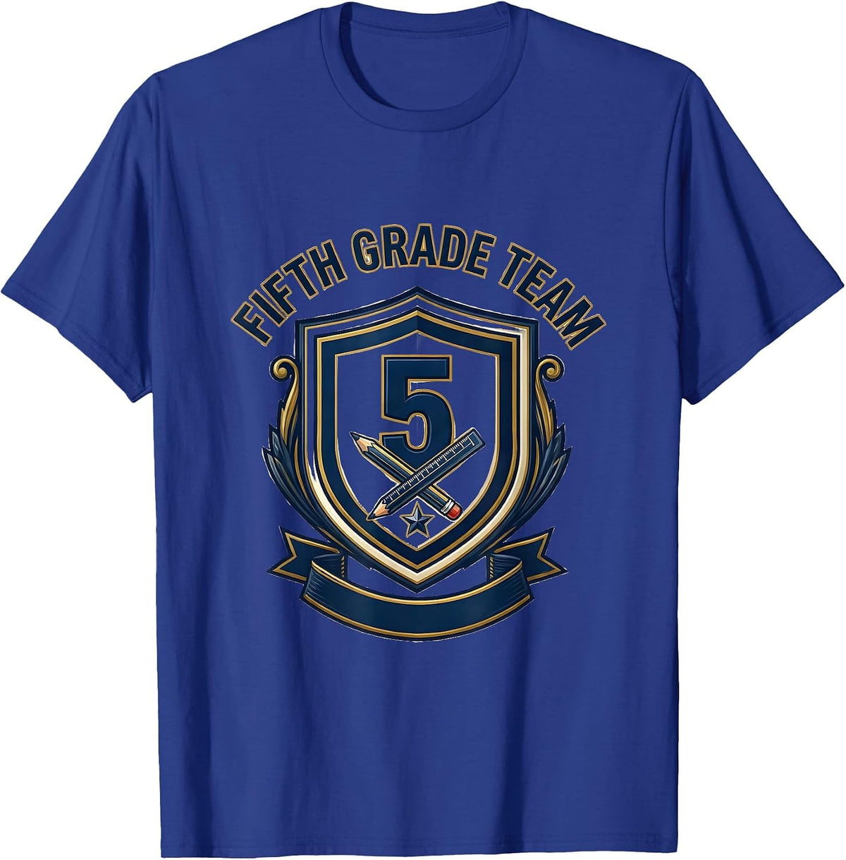 Fifth Grade Team Emblem Teacher Back To School Grade Level T-Shirt - Royal Blue