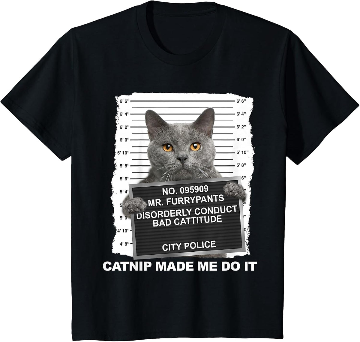 Catnip Made Me Do It Funny Cat Tee T-Shirt - Black