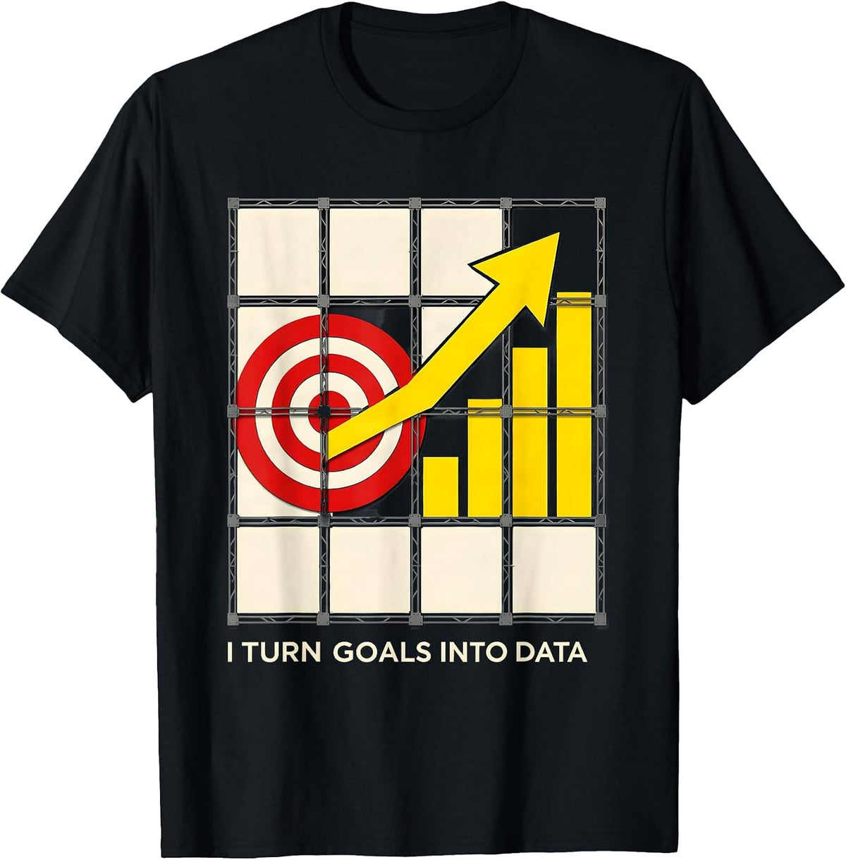 Men's I Turn Goals Into Data Stencil Graphic Special Education T-Shirt - Black